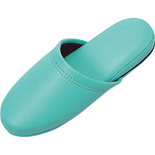 オーミケンシ 抗菌ビニールレザー調スリッパ グリーン 1足(ご注文単位1足)【直送品】