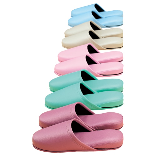 オーミケンシ 抗菌ビニールレザー調スリッパ グリーン 1足(ご注文単位1足)【直送品】