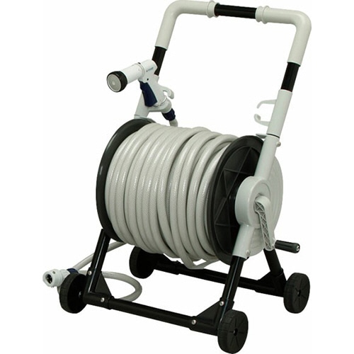 アイリスオーヤマ キャリングホースリール 50m グレー 1台(ご注文単位1台)【直送品】
