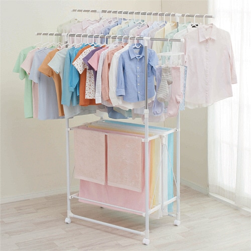 天馬 ポーリッシュ アルミ室内多機能物干しH型 PS-04KA 1台(ご注文単位1台)【直送品】