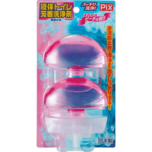 ライオンケミカル　Pix　液体トイレ芳香洗浄剤　本体＋替え　ピーチの香り　1パック（ご注文単位1パック）【直送品】