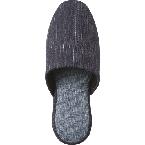 オーミケンシ　ステッチ柄ツートンスリッパ　ダークブルー　1足（ご注文単位1足）【直送品】