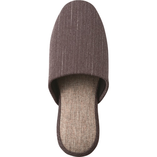 オーミケンシ　ステッチ柄ツートンスリッパ　ダークブラウン　1足（ご注文単位1足）【直送品】