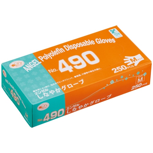 サンフラワー エンゼル しなやかグローブ No.490 M NO.490-M 1箱(250枚)(ご注文単位1箱)【直送品】