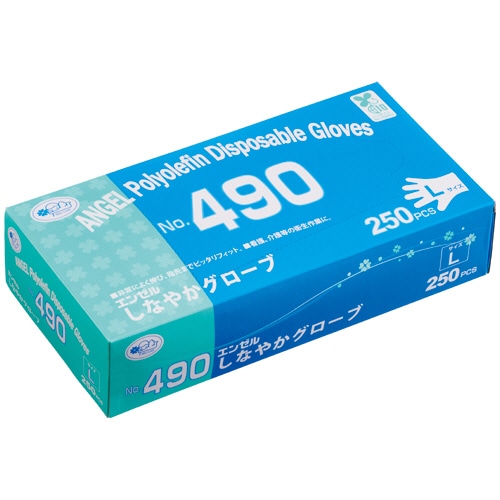 サンフラワー エンゼル しなやかグローブ No.490 L NO.490-L 1箱(250枚)(ご注文単位1箱)【直送品】