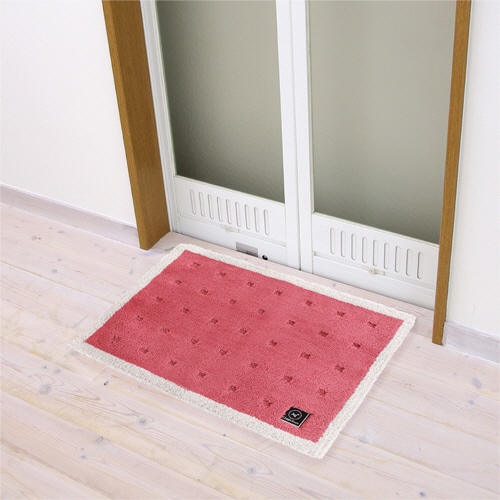 オカ　乾度良好Ag＋　クリーンフット　バスマット　45×60cm　ピンク　1枚（ご注文単位1枚）【直送品】