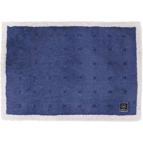 オカ　乾度良好Ag＋　クリーンフット　バスマット　50×70cm　ブルー　1枚（ご注文単位1枚）【直送品】