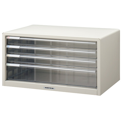 ナカバヤシ　アバンテV2　レターケース　A3ヨコ　浅3段・深1段　シロ　A3L-44　1台（ご注文単位1台）【直送品】