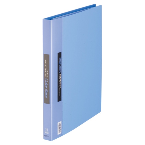 キングジム　クリアーファイル　カラーベース　差し替え式　A4タテ　30穴　10ポケット付属　背幅25mm　青　139-B　1冊（ご注文単位1冊）【直送品】