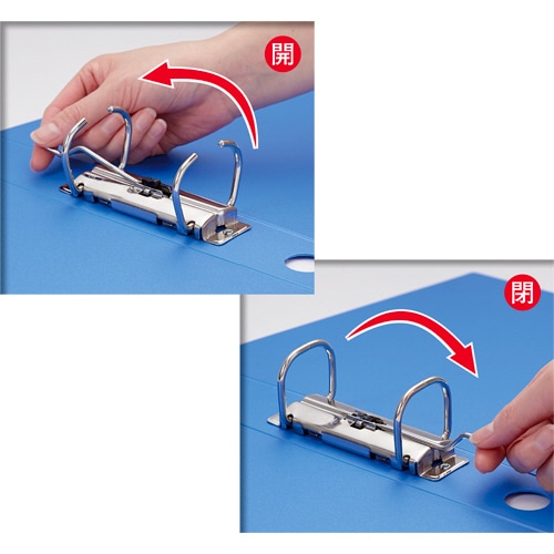 キングジム　レバーリングファイル　A5ヨコ　2穴　250枚収容　背幅33mm　青　6642-B　1冊（ご注文単位1冊）【直送品】