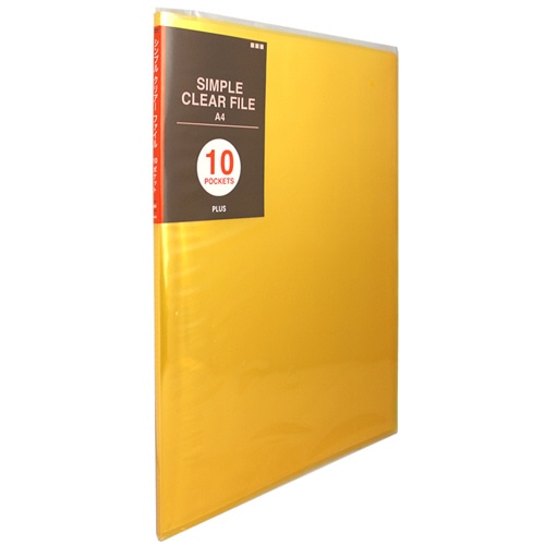 プラス シンプルクリアーファイル A4タテ 10ポケット 背幅6mm オレンジ FC-210SC 1冊(ご注文単位1冊)【直送品】
