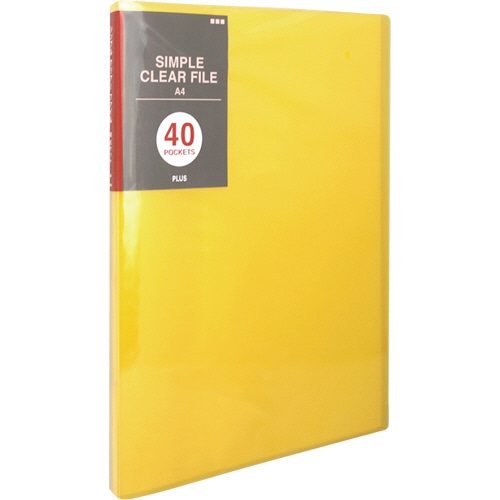 プラス　シンプルクリアーファイル　A4タテ　40ポケット　背幅20mm　オレンジ　FC-240SC　1冊（ご注文単位1冊）【直送品】