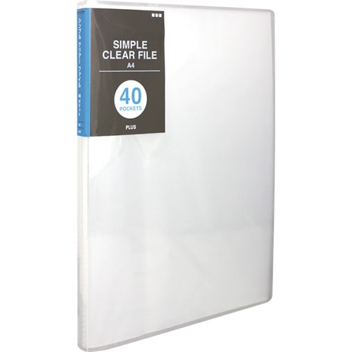 プラス　シンプルクリアーファイル　A4タテ　40ポケット　背幅20mm　クリアー　FC-240SC　1冊（ご注文単位1冊）【直送品】