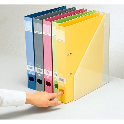 セキセイ ロックリングファイル A4タテ 2穴 280枚収容 背幅43mm グレー F-532-62 1冊(ご注文単位1冊)【直送品】