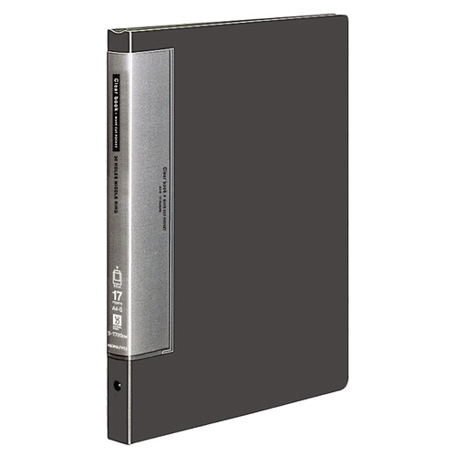 コクヨ　クリヤーブック（ウェーブカットポケット・替紙式）　A4タテ　30穴　17ポケット付属　背幅27mm　ダークグレー　ラ-T720DM　1冊（ご注文単位1冊）【直送品】