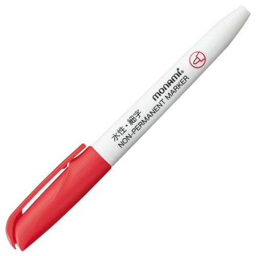 モナミ　NON-PERMANENT　MARKER（ACCU　LINER　PEN　X-FINE）　赤　12903　1本（ご注文単位1本）【直送品】