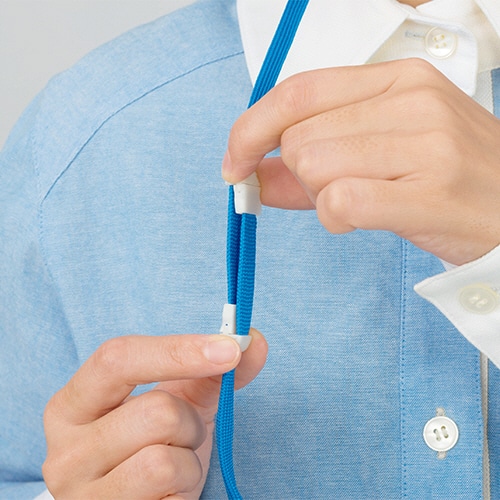 ライオン事務器 名札用ストラップ ブルー N-11AP 1本(ご注文単位1本)【直送品】