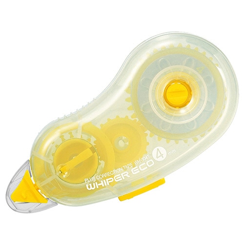 プラス　修正テープ　ホワイパーエコ　4mm幅×7m　イエロー　WH-304T　1個（ご注文単位1個）【直送品】