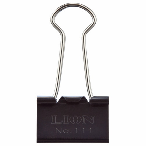 ライオン事務器 バインダークリップ 中 口幅25mm No.111 1箱(10個)(ご注文単位1箱)【直送品】