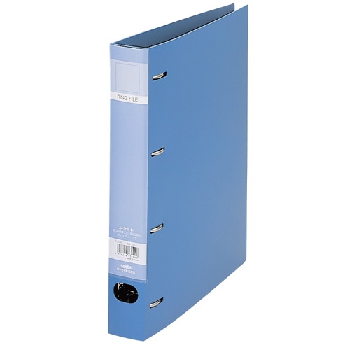 セキセイ　ロックリングファイル　A4タテ　4穴　280枚収容　背幅43mm　ブルー　F-534-10　1冊（ご注文単位1冊）【直送品】