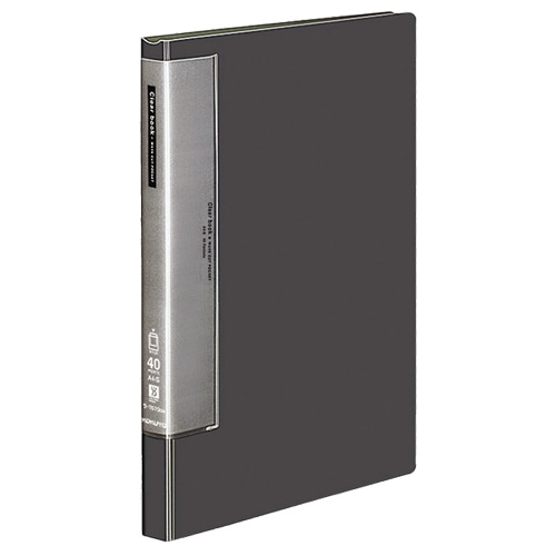 コクヨ　クリヤーブック（ウェーブカットポケット・固定式）　A4タテ　40ポケット　背幅27mm　ダークグレー　ラ-T570DM　1冊（ご注文単位1冊）【直送品】