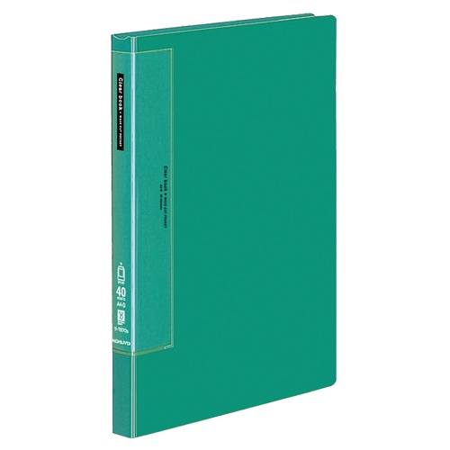コクヨ　クリヤーブック（ウェーブカットポケット・固定式）　A4タテ　40ポケット　背幅27mm　緑　ラ-T570G　1冊（ご注文単位1冊）【直送品】
