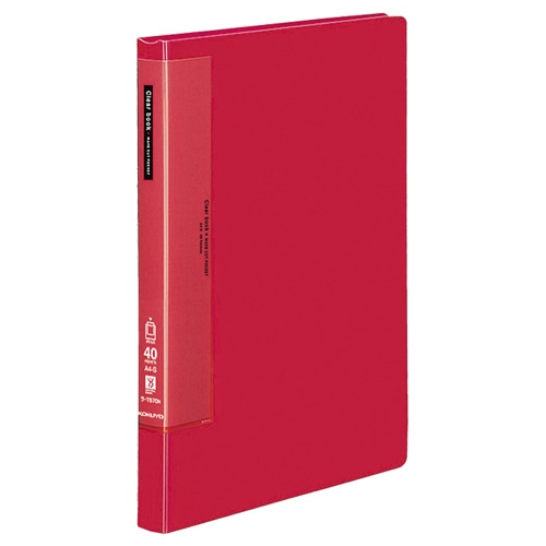 コクヨ　クリヤーブック（ウェーブカットポケット・固定式）　A4タテ　40ポケット　背幅27mm　赤　ラ-T570R　1冊（ご注文単位1冊）【直送品】