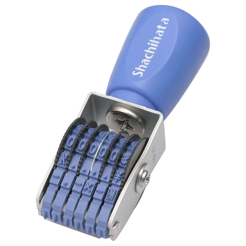 シヤチハタ　回転ゴム印　エルゴグリップ　欧文6連　5号　ゴシック体　CF-65G　1個（ご注文単位1個）【直送品】