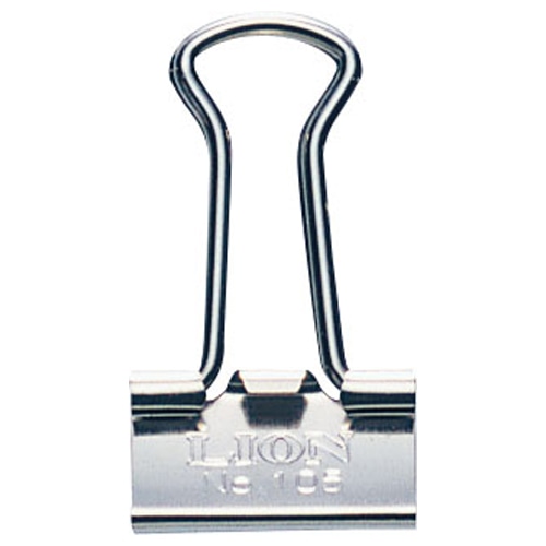 ライオン事務器 バインダークリップ ニッケルメッキ 豆 口幅13mm No.105N 1箱(10個)(ご注文単位1箱)【直送品】