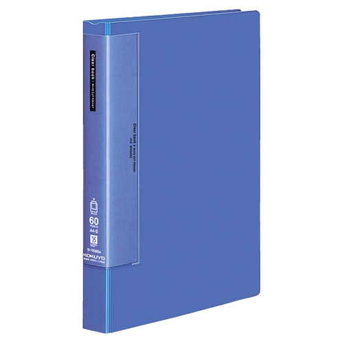 コクヨ　クリヤーブック（ウェーブカットポケット・固定式）　A4タテ　60ポケット　背幅38mm　青　ラ-T585B　1冊（ご注文単位1冊）【直送品】