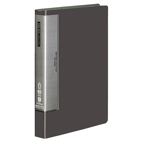 コクヨ　クリヤーブック（ウェーブカットポケット・固定式）　A4タテ　60ポケット　背幅38mm　ダークグレー　ラ-T585DM　1冊（ご注文単位1冊）【直送品】