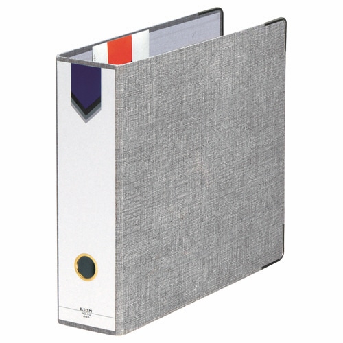 ライオン事務器　AZファイル　A4タテ　2穴　470枚収容　背幅89mm　グレー　No.10　1冊（ご注文単位1冊）【直送品】