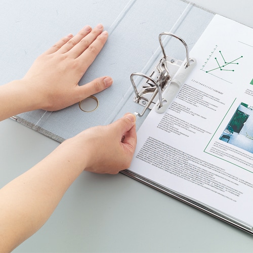 ライオン事務器 AZファイル A4タテ 2穴 470枚収容 背幅89mm グレー No.10 1冊(ご注文単位1冊)【直送品】