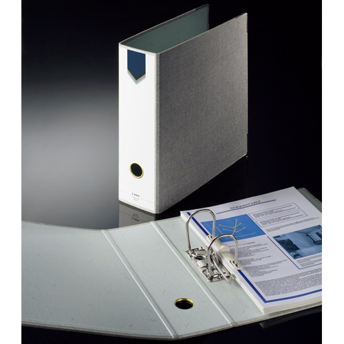 ライオン事務器 AZファイル A4タテ 2穴 470枚収容 背幅89mm グレー No.10 1冊(ご注文単位1冊)【直送品】