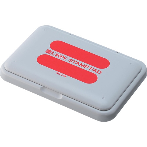 ライオン事務器　スタンプ台　水性染料　54×93mm　赤　No.13N　1個（ご注文単位1個）【直送品】