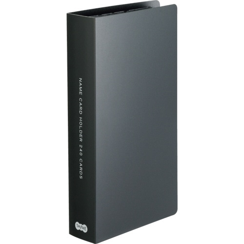 TANOSEE　名刺ホルダー　固定式　コンパクト　240名用　ヨコ入れ　ブラック　1冊（ご注文単位1冊）【直送品】