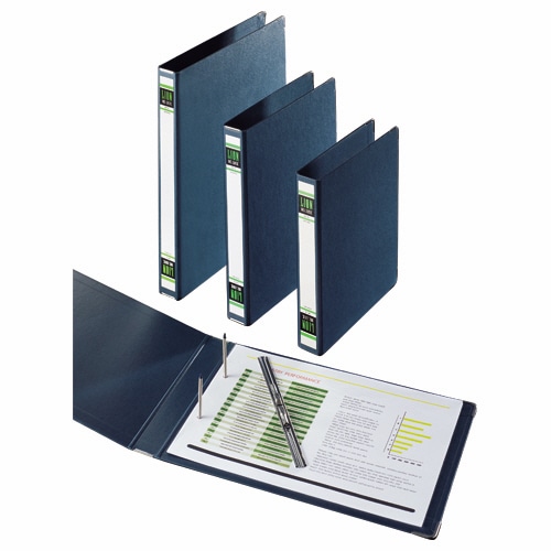 ライオン事務器 スプリングファイル A4ヨコ 2穴 300枚収容 背幅36mm 紺 No.100K-A4E 1冊(ご注文単位1冊)【直送品】