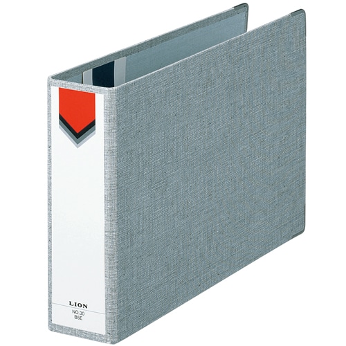 ライオン事務器　スモールファイル　B5ヨコ　2穴　270枚収容　背幅60mm　グレー　No.30-B5E　1冊（ご注文単位1冊）【直送品】