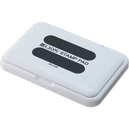 ライオン事務器　スタンプ台　水性染料　54×93mm　黒　No.13N　1個（ご注文単位1個）【直送品】
