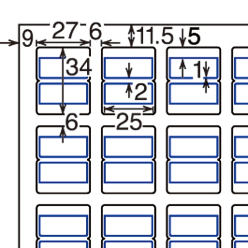 コクヨ カラーレーザー&カラーコピー用タックインデックス(フィルムラベル) A4 大 42面 27×34mm 青枠 LBP-T2591B 1冊(10シート)(ご注文単位1冊)【直送品】