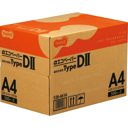 TANOSEE　αエコペーパー　タイプDII　A4　1箱（2500枚：500枚×5冊）（ご注文単位1箱）【直送品】