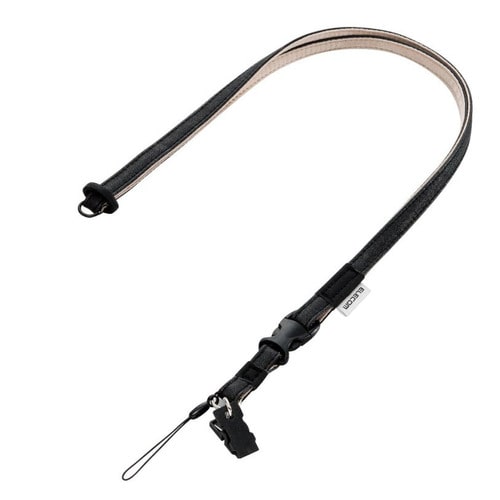 エレコム スマートフォン用ストラップ 落下防止クリップ付 ブラック MPA-ST03BK 1個(ご注文単位1個)【直送品】