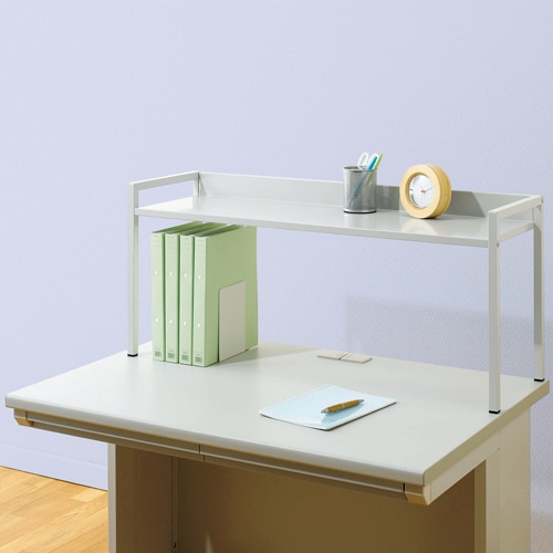 イワサキ 机上棚 幅950×奥行300×高さ420mm ライトグレー TCB-TN100LG 1台(ご注文単位1台)【直送品】