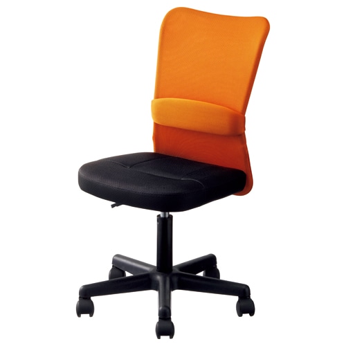 不二貿易　メッシュバックチェアー　ハンターII　肘なし　オレンジ　HF-38OR　1脚（ご注文単位1脚）【直送品】