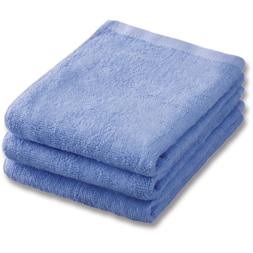 業務用スレンカラーフェイスタオル　ライトブルー　1パック（3枚）（ご注文単位1パック）【直送品】