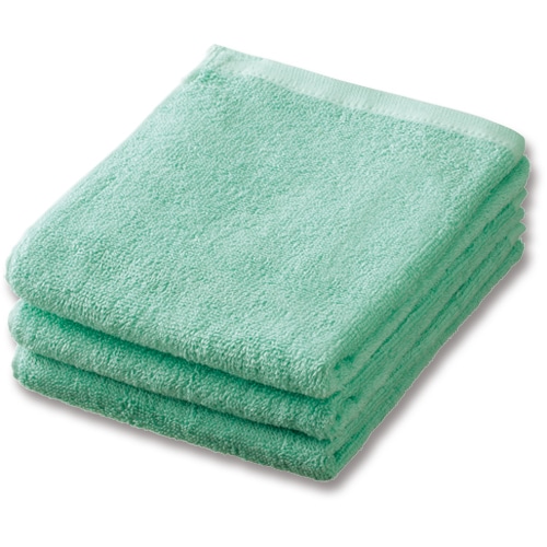 業務用スレンカラーフェイスタオル　アイスグリーン　1パック（3枚）（ご注文単位1パック）【直送品】