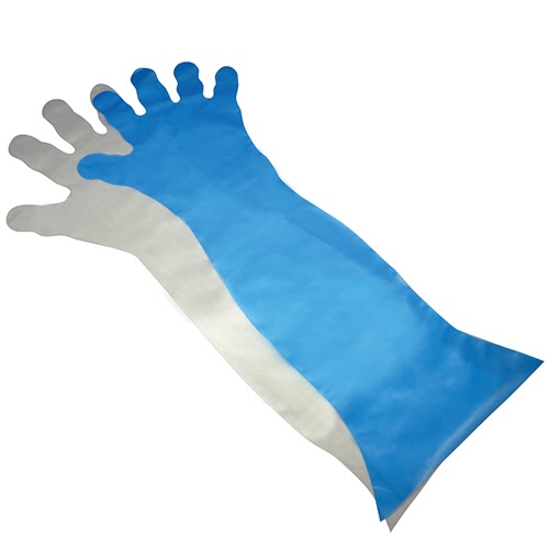 ファーストレイト CPEぴったりロング手袋 ブルー S/M FR-5547 1箱(50枚)(ご注文単位1箱)【直送品】