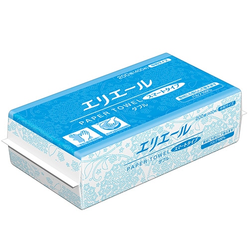 大王製紙　エリエール　ペーパータオル　スマートタイプ　ダブル　中判　200組　1パック（ご注文単位1パック）【直送品】