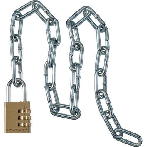 清水　ダイヤル式南京錠・チェーンセット　鉄製60cm　09385006　1セット（ご注文単位1セット）【直送品】