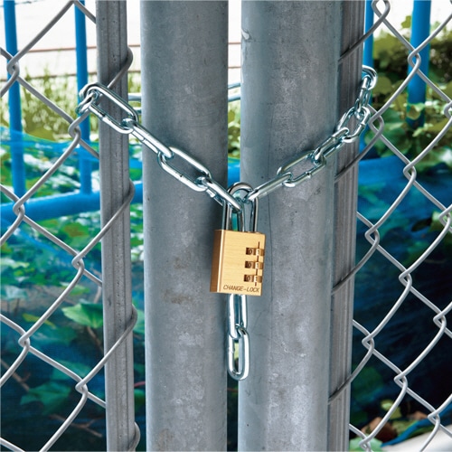 清水 ダイヤル式南京錠・チェーンセット 鉄製60cm 09385006 1セット(ご注文単位1セット)【直送品】